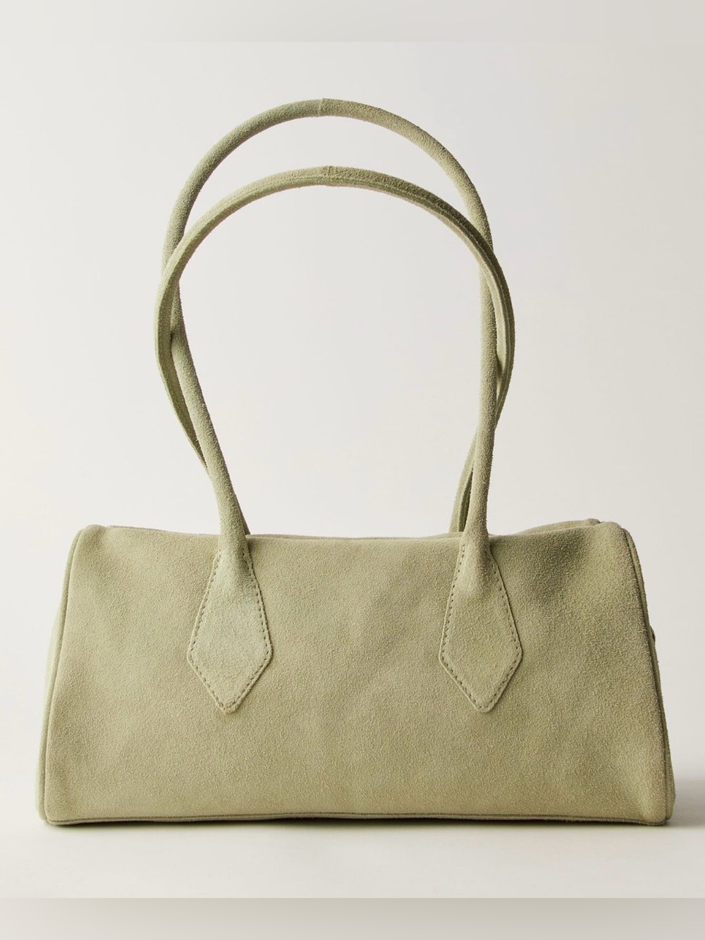 NWT Free People Sierra Suede Shoulder Bag in Moss Green 13X7 NEW $78 Leather - Picture 2 of 10